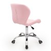 Židle LIVIO na stříbrné podstavě s kolečky - světle růžová