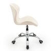 Židle LIVIO na stříbrné podstavě s kolečky - krémová