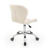 Židle LIVIO na stříbrné podstavě s kolečky - krémová