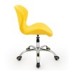 Židle LIVIO na stříbrné podstavě s kolečky - žlutá