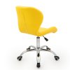 Židle LIVIO na stříbrné podstavě s kolečky - žlutá