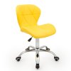 Židle LIVIO na stříbrné podstavě s kolečky - žlutá
