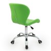Židle LIVIO na stříbrné podstavě s kolečky - zelená