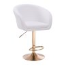Barová židle VENICE na zlatém talíři - bílá