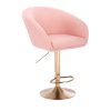 Barová židle VENICE na zlatém talíři - světle růžová