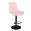 Barová židle PARIS VELUR na černém talíři - světle růžová