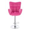 Barové křeslo AURORA VELUR na stříbrném talíři - tmavě růžové