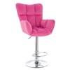 Barové křeslo AURORA VELUR na stříbrném talíři - tmavě růžové