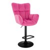 Barové křeslo AURORA VELUR na černém talíři - tmavě růžové