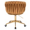Židle NORDEN VELUR na zlaté podstavě s kolečky - medová