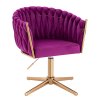 Židle NORDEN VELUR na zlatém kříži - fuchsie