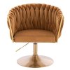Židle NORDEN VELUR na zlatém talíři - medová