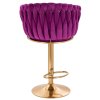 Barová židle NORDEN VELUR na zlatém talíři - fuchsie