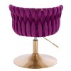 Židle LYON VELUR na zlatém talíři - fuchsie