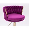 Kosmetická židle LYON VELUR na zlatém talíři - fuchsie