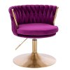 Židle LYON VELUR na zlatém talíři - fuchsie