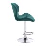 Barová židle LIVIO VELUR na stříbrném talíři - zelená