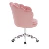 Křeslo FREY VELUR na stříbrné podstavě s kolečky - světle růžové