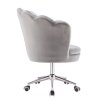 Křeslo FREY VELUR na stříbrné podstavě s kolečky - světle šedé