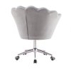 Křeslo FREY VELUR na stříbrné podstavě s kolečky - světle šedé