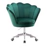 Křeslo FREY VELUR na stříbrné podstavě s kolečky - zelené