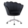 Křeslo FREY VELUR na stříbrné podstavě s kolečky - černé