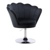 Křeslo FREY VELUR na stříbrném talíři - černé