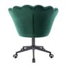 Křeslo FREY VELUR na černé podstavě s kolečky - zelené