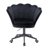 Křeslo FREY VELUR na černé podstavě s kolečky - černé