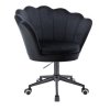 Křeslo FREY VELUR na černé podstavě s kolečky - černé