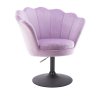 Křeslo FREY VELUR na černém talíři - levandule