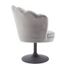 Křeslo FREY VELUR na černém talíři - světle šedé