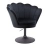 Křeslo FREY VELUR na černém talíři - černé