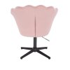Křeslo FREY VELUR na černém kříži - světle růžové