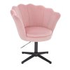 Křeslo FREY VELUR na černém kříži - světle růžové