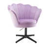 Křeslo FREY VELUR na černém kříži - levandule