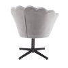 Křeslo FREY VELUR na černém kříži - světle šedé