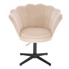 Kosmetické křeslo FREY VELUR na černém kříži - krémové