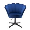 Kosmetické křeslo FREY VELUR na černém kříži - modré