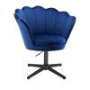 Kosmetické křeslo FREY VELUR na černém kříži - modré
