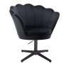 Křeslo FREY VELUR na černém kříži - černé
