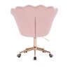 Křeslo FREY VELUR na zlaté podstavě s kolečky - světle růžové
