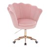 Křeslo FREY VELUR na zlaté podstavě s kolečky - světle růžové