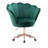 Křeslo FREY VELUR na zlaté podstavě s kolečky - zelené