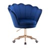 Kosmetické křeslo FREY VELUR na zlaté podstavě s kolečky - modré