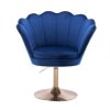 Křeslo FREY VELUR na zlatém talíři - modré