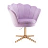 Kosmetické křeslo FREY VELUR na zlatém kříži - levandule