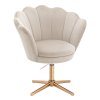 Kosmetické křeslo FREY VELUR na zlatém kříži - latte