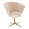 Kosmetické křeslo FREY VELUR na zlatém kříži - krémové