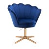 Kosmetické křeslo FREY VELUR na zlatém kříži - modré